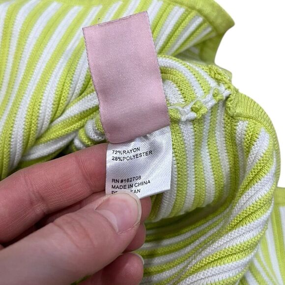 Toccin x RTR Yellow Striped Tie Front Midi Side Slit Dress M - Picture 6 of 6